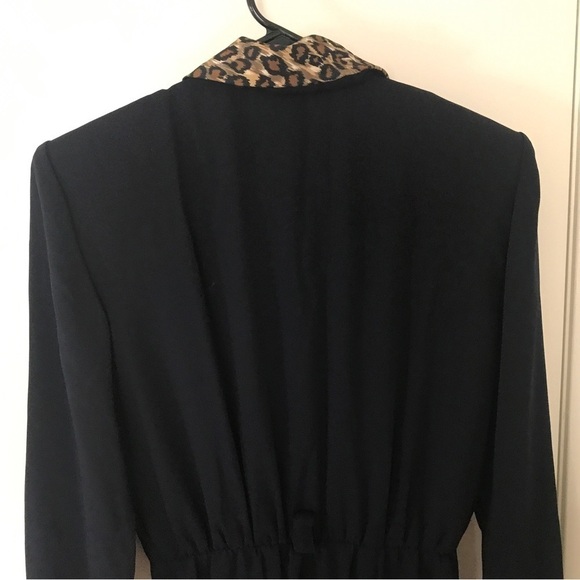 Vintage animal print black long sleeve jumpsuit - Picture 7 of 11